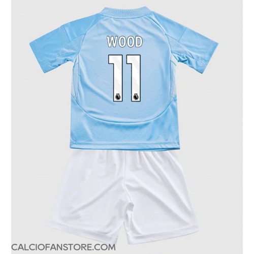 Maglia Calcio Nottingham Forest Chris Wood #11 Terza Divisa Bambino 2024-25 Manica Corta (+ pantaloncini)